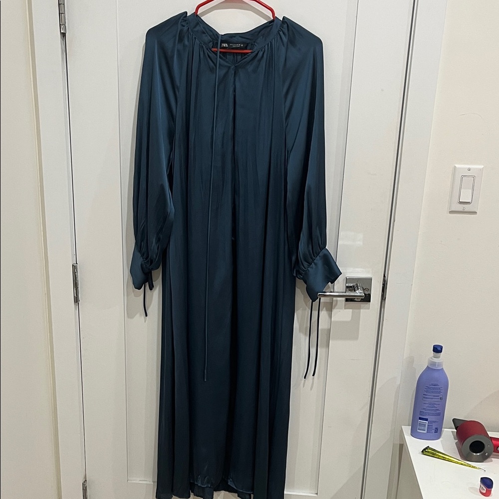 Zara Dark Teal Long Sleeve Dress